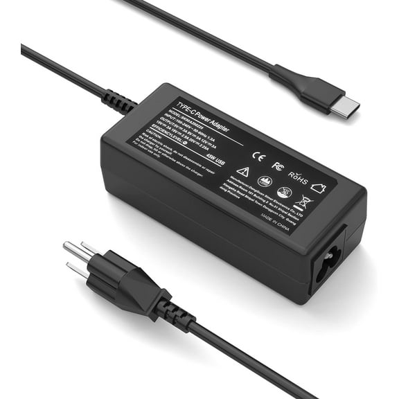 45W USB C Chromebook Charger Replacement Compatible with HP, Dell, Lenovo, Acer, Asus, Samsung, Google Type C Laptop Charger, Hp Chromebook X 14 14A HP Spectre X Elite X2 Power Cord