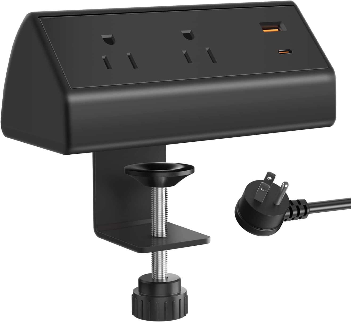 45W USB C Desk Clamp Power Strip, Desktop Mount Outlet with Surge