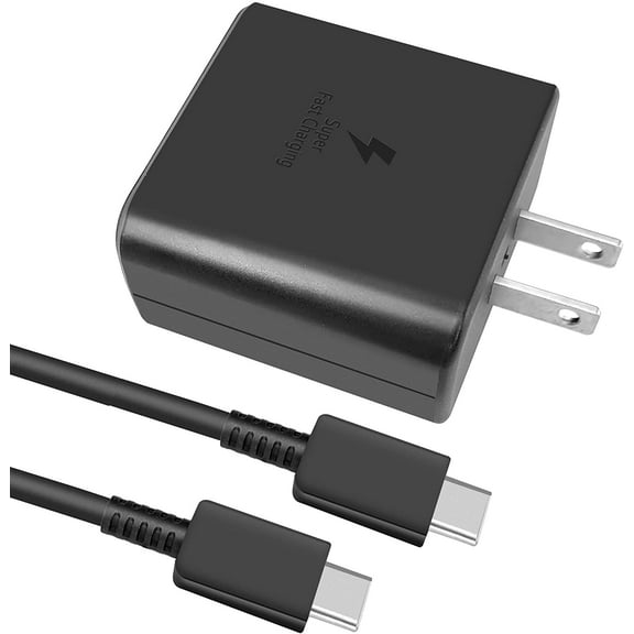 45W USB C Fast Charger For Samsung Galaxy A03s -Super Fast Charging 45W Wall Charger with 3.3FT USB C Cable - BLACK