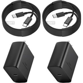 for 45W USB C Super Fast Charger 2-Pack with 10FT Cable for Samsung Galaxy S25/S24/S23/S22/S21/Note, for for Android &for iPhone 15, PD/PPS Wall Block