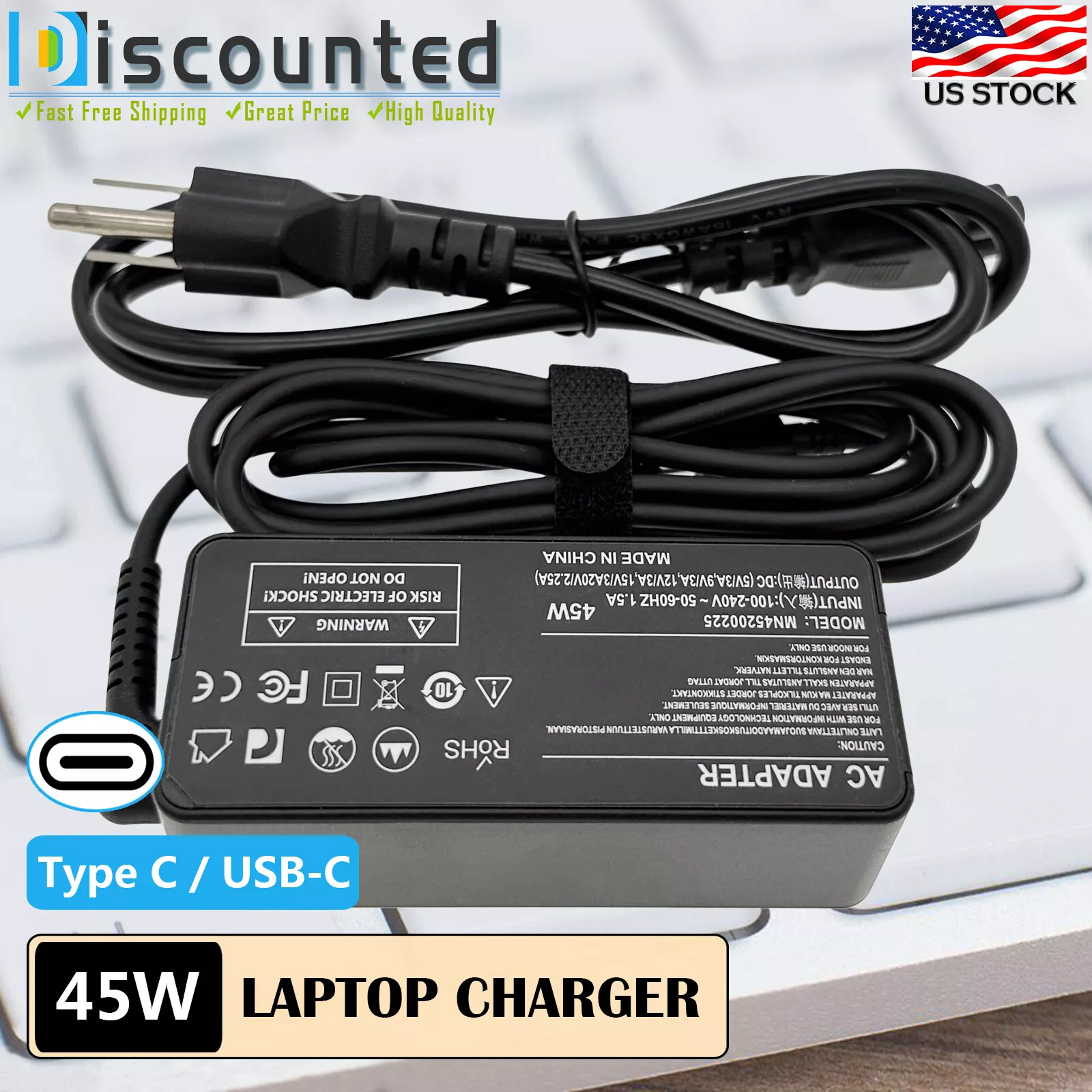 45W Alimentatore USB C Caricatore HP PC Portatile Per HP - Foto 5