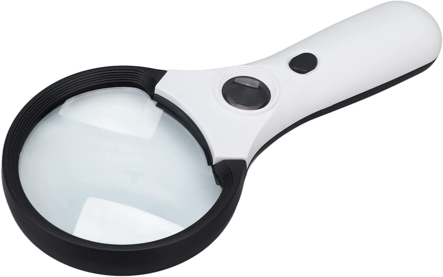 Large Magnifying Glass with Light, 10x 25x 45x Handheld Illuminated Magnifier with 3 Light Modes, 12 LED Lights, Storage Bag, Clean Cloth for
