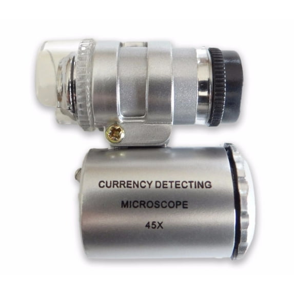 45X LED UV Lighted Illuminated Mini Pocket Microscope Magnifying Glass Magnifier