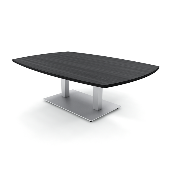 45X60 Arc Boat Shaped Reception Coffee Table With Double Metal Base