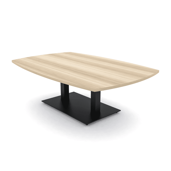 45X60 Arc Boat Shaped Reception Coffee Table With Double Metal Base