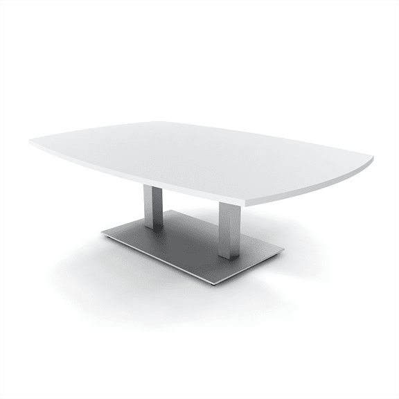 45X60 Arc Boat Shaped Reception Coffee Table With Double Metal Base