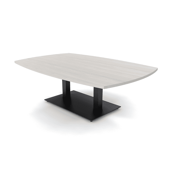 45X60 Arc Boat Shaped Reception Coffee Table With Double Metal Base