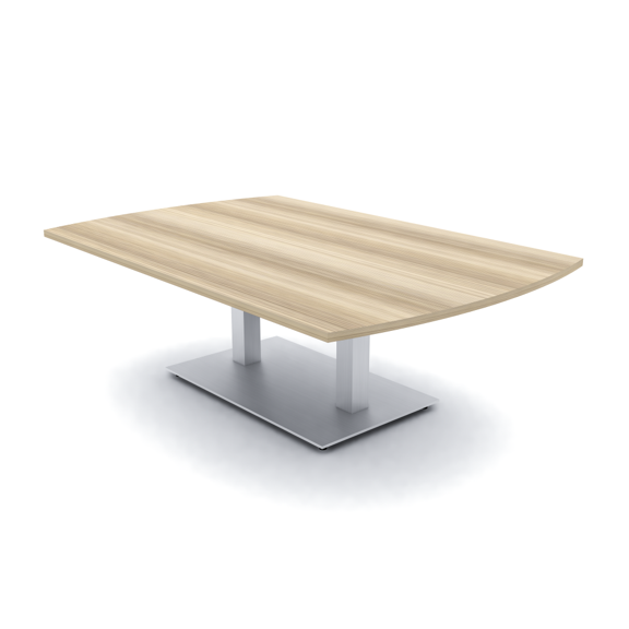 45X60 Large Arc Rectangle Shaped Coffee Table Double Post Metal Base