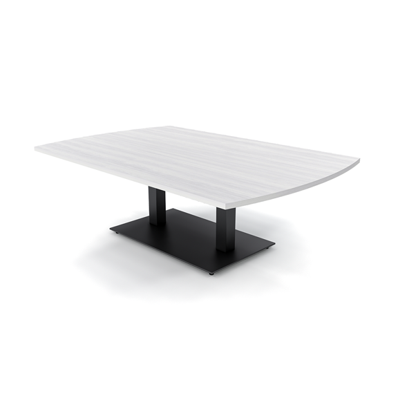 45X60 Large Arc Rectangle Shaped Coffee Table Double Post Metal Base