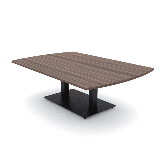 45X60 Large Arc Rectangle Shaped Coffee Table Double Post Metal Base