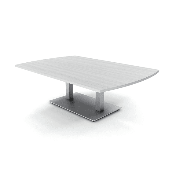 45X60 Large Arc Rectangle Shaped Coffee Table Double Post Metal Base