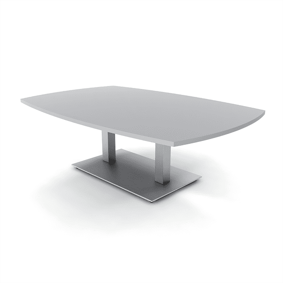 45X60 Arc Boat Shaped Reception Coffee Table With Double Metal Base