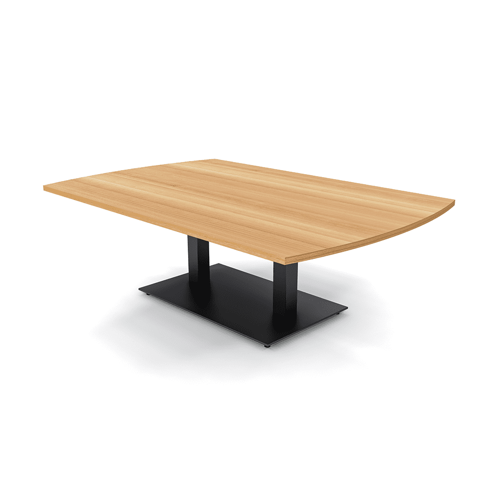 45X60 Large Arc Rectangle Shaped Coffee Table Double Post Metal Base ...