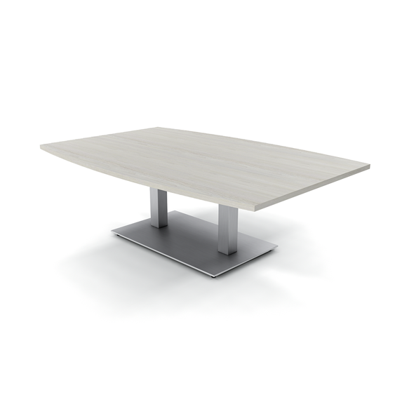 45X60 Large Boat Shaped Coffee Table With Double Post Metal Base