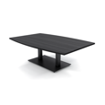thumbnail image 1 of 45X60 Large Boat Shaped Coffee Table With Double Post Metal Base, 1 of 6