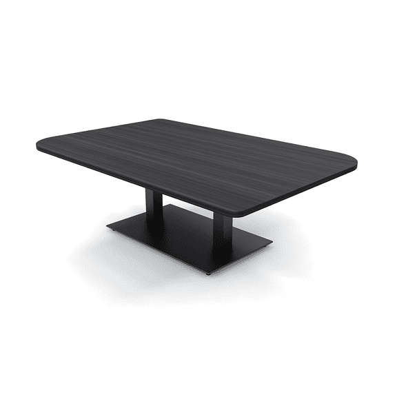 45X60" Small Duo Shaped Coffee Table With Double Metal Base