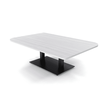 45X60" Small Duo Shaped Coffee Table With Double Metal Base