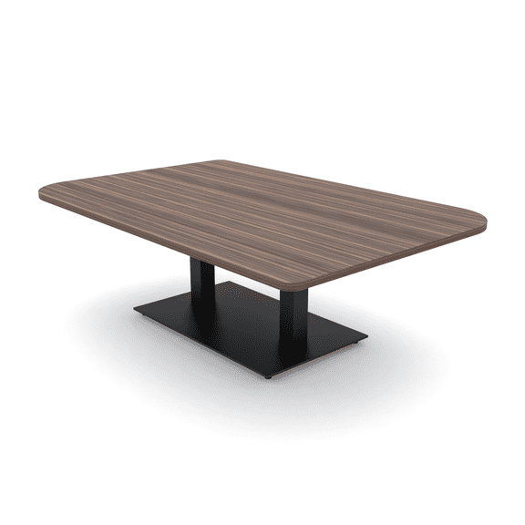 45X60" Small Duo Shaped Coffee Table With Double Metal Base