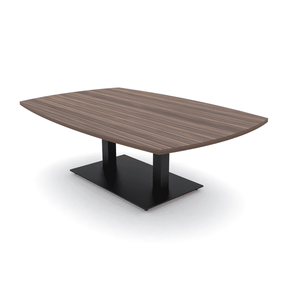 45X70 Large Arc Boat Shaped Coffee Table For Office Double Metal Base