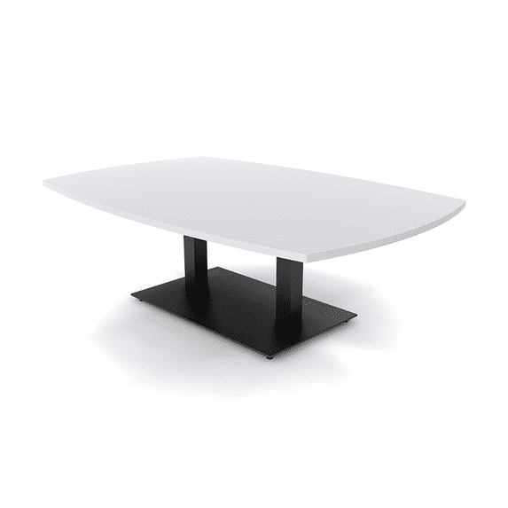 45X70 Large Arc Boat Shaped Coffee Table For Office Double Metal Base