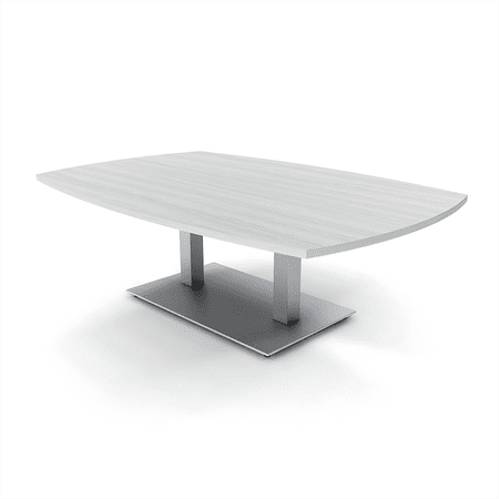 45X70 Large Arc Boat Shaped Coffee Table For Office Double Metal Base