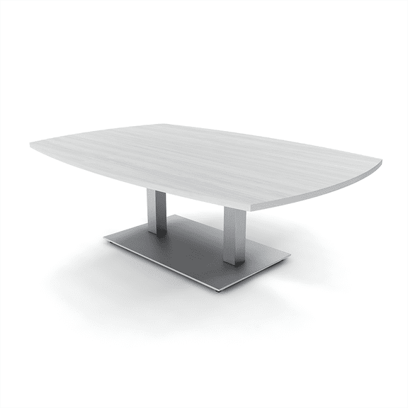 45X70 Large Arc Boat Shaped Coffee Table For Office Double Metal Base