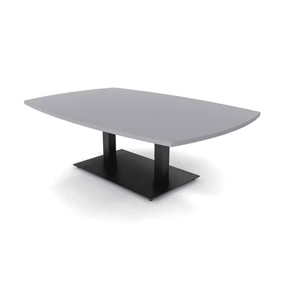 45X70 Large Arc Boat Shaped Coffee Table For Office Double Metal Base