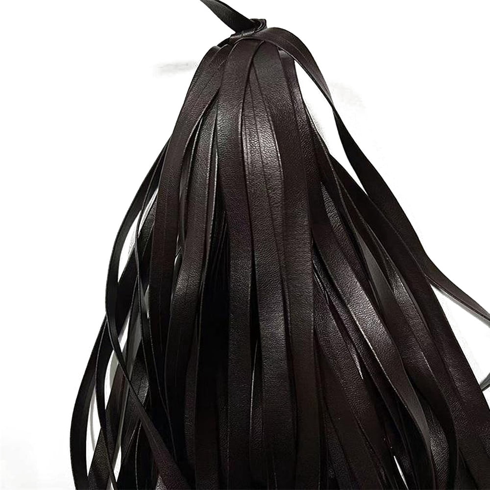 45Yards/41m Fold Over PU Leather Trim 15mm Wide Black Leather Trim Double Sided Strap Flat Bias Tape Ribbon