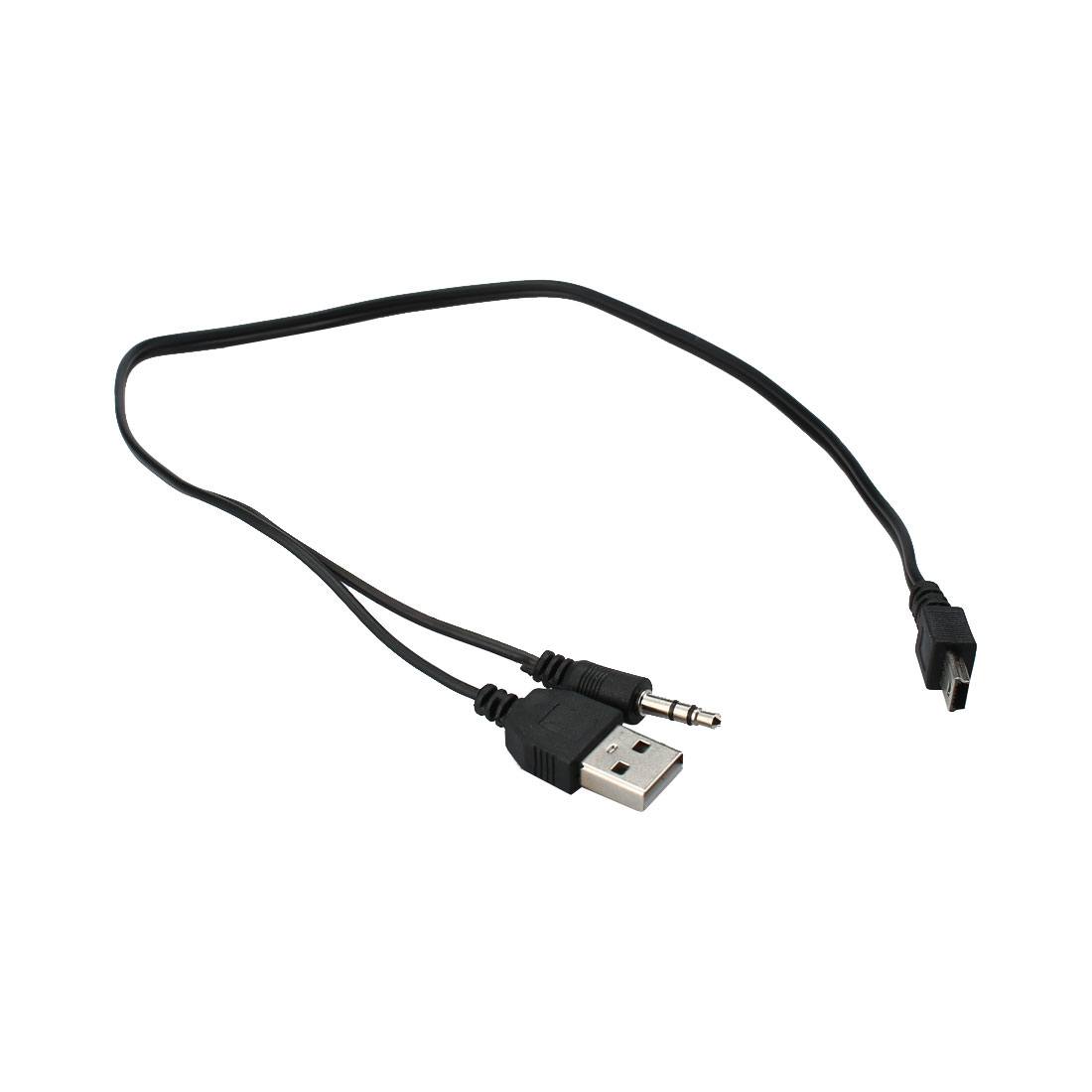 45cm 2 PCS USB 2.0 Male to  B Male 3.5mm Jack Plug Audio Video AV Cable - image 1 of 2