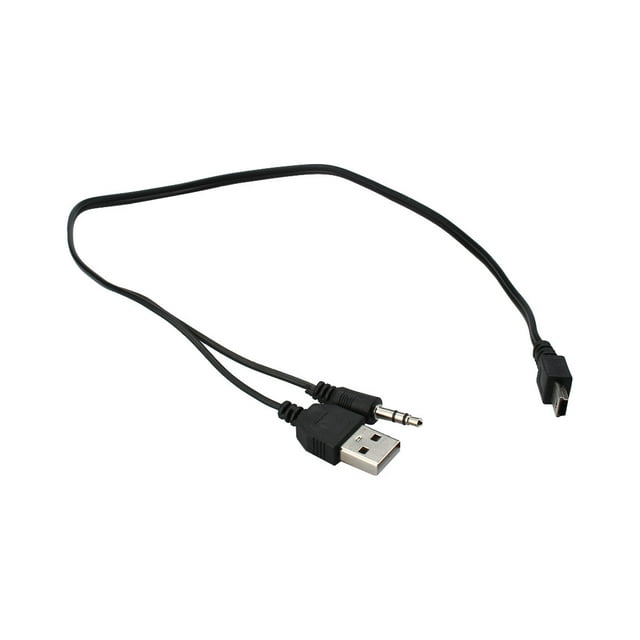 45cm 2 PCS USB 2.0 Male to  B Male 3.5mm Jack Plug Audio Video AV Cable