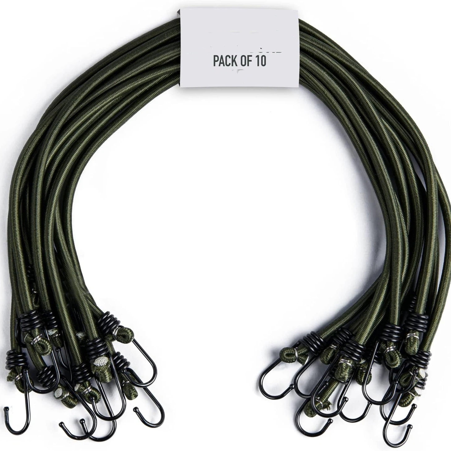 45cm- Heavy Duty Bungee Cords with Hooks10 Pack Multi-Purpose Elastic Bungee Straps for Luggage, Roof Racks, Camping - Weatherproof & UV Resistant