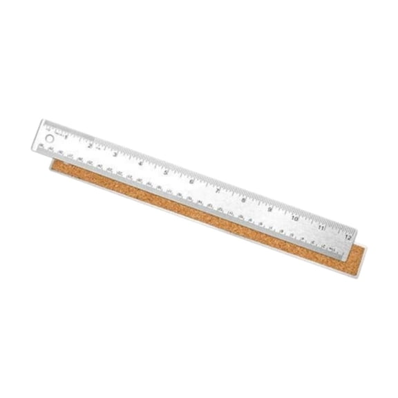 45cm Metal Straight Edge Ruler with Non-Slip Cork Base, Dual Metric & Inch Markings Precision Measuring Tool for Sewing Crafts Woodworking Drafting Home Layout Alignment