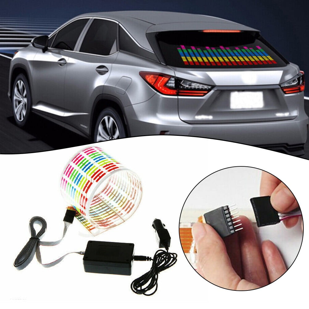 Custom Led Light Sticker 45cm RGB Car Music Rhythm LED Flash Light Sound Activated Equalizer ...
