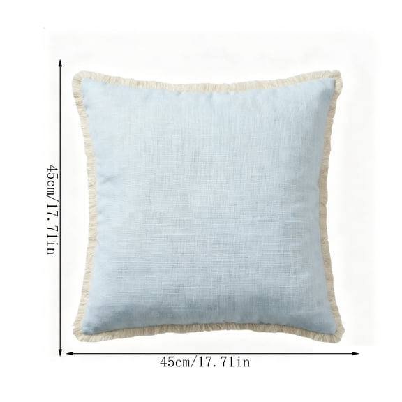 45cm Tassel Throw Pillow with Insert, Washed Cotton Solid Outdoor Cushion Removable Invisible Zipper, for Patio Sofa Camping Chair YYUZH