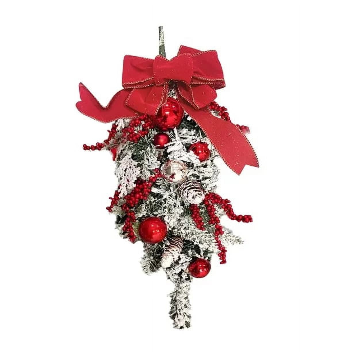 45cm The Cordless Prelit Red And White Holiday Trim Front Door Wreath