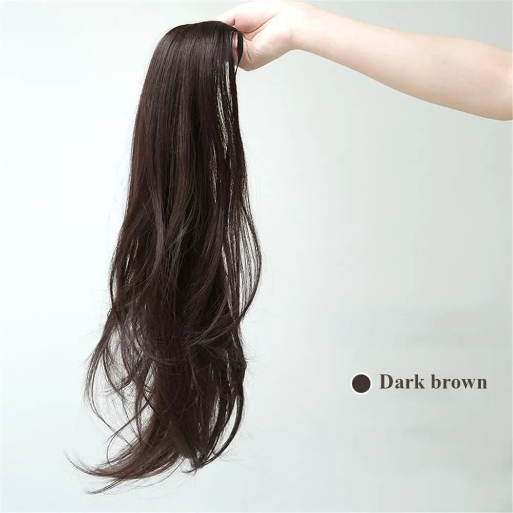45cm Woman Wig Synthetic Natural Long Straight Ponytail Bandage Type Wig Hair Tail Curly Wig Piece Hair Extensions