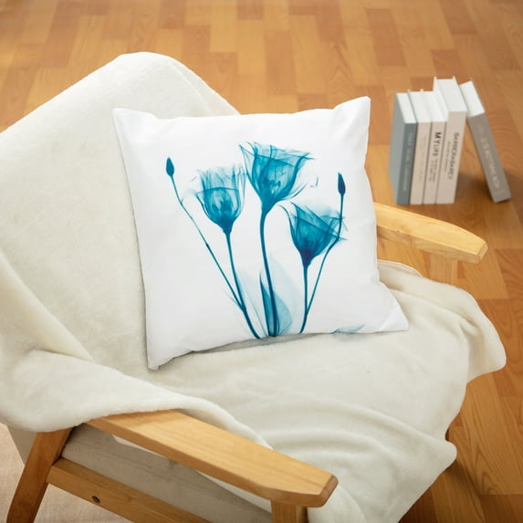 45cm x 45cm Classic Flowers Pattern Linen Pillow Cases Cushion Cover Bed Sofa Throw Pillow Case Home Decor (Pillow Inserts is not included) 8 Style
