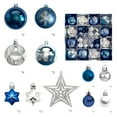 thumbnail image 1 of 45ct Winter Christmas Ball Ornaments Shatterproof Tree Decorations Bulk, Silver/Gold Blue Glitter Hanging Ornaments for Xmas Trees Holiday Party Home Decor with Assorted Sizes, 1 of 9