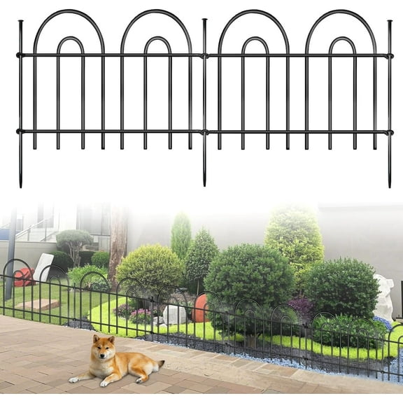 45ft X 21in Animal Barrier Fence, 32 Panels No Dig Fence for Dogs Rabbit, Anti Digging Defense Barrier Garden Edging Border, Rustproof Metal Arched Decorative Garden Fencing for Outdoor, Yard, White