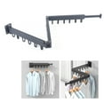 thumbnail image 1 of 45in Tri-fold Clothes Hanger Drying Rack Foldable Wall Mounted Shelf 360° Rotating Clothes Drying Rack Space Saving for Balcony, Laundry, Bathroom, Closet, Dark Grey, 1 of 16