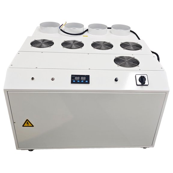 45kg Ultrasonic Industrial Humidifier Cool Mist Maker 220V 4 Mist Outlets Humidity/Timer Control 300-400 Area