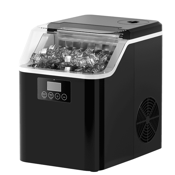 45lb Ice Cube Maker Machine Countertop, 45Lbs/24H 24 Pcs in 13 Mins, Self-Cleaning Portable Ice Maker for Home Kitchen,Bar
