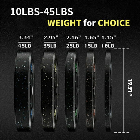 45lb Rubber Bumper Plates for Olympic Barbell - Single Plate