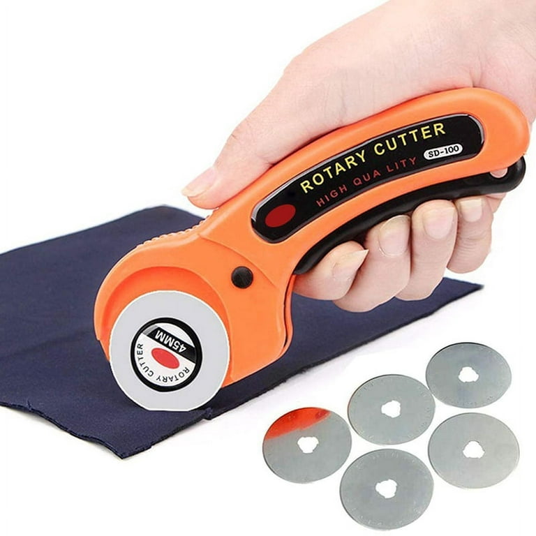 1 Set+5 Blades 45mm Deluxe Handle Rotary Cutter, Round Cutters, Sewing –  Sewlution