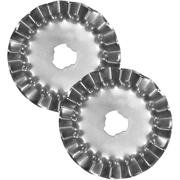 45mm Decorative Rotary Cutter Blades Right Handed, Pinking (2 Blades), Works with OLFA, FISKARS, Clover and Other Cutters for Quilting, Scrap Booking, Leather, Vinyl etc from Threadnanny