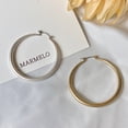 thumbnail image 1 of 45mm Diameter Minimalist Retro Finish Lightweight Basic Hoop Earrings, 1 of 7