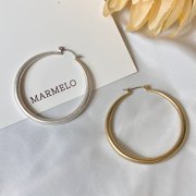 45mm Diameter Minimalist Retro Finish Lightweight Basic Hoop Earrings