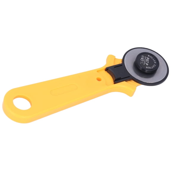45mm Ergonomic Fabric Leather Cutter Wheel with Safety Lock - ABS & Steel Loop Cutting Tool