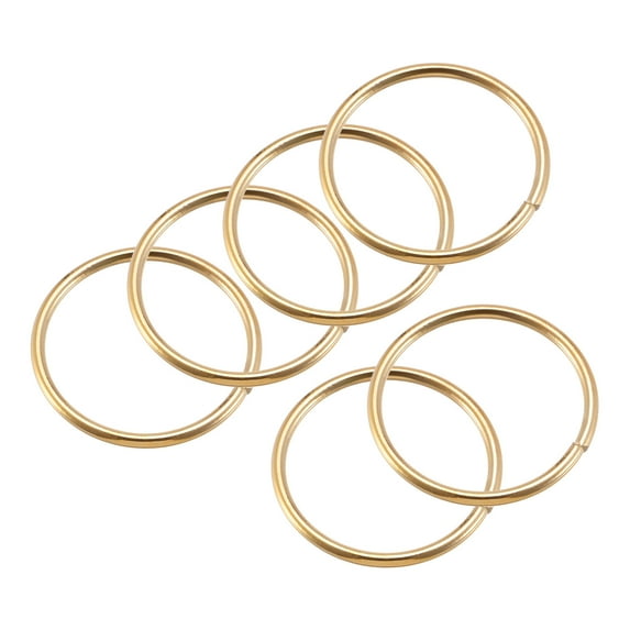 45mm OD Metal O Ring Iron Electroplated Gold Tone 10 Pack
