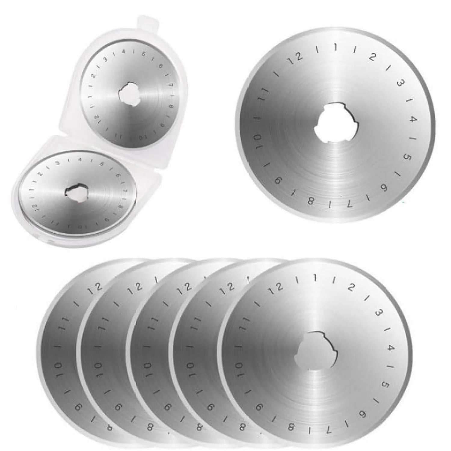 45mm Rotary Cutter Blades 10 Pack, Replacement Rotary Blade for Arts Crafts Quilting